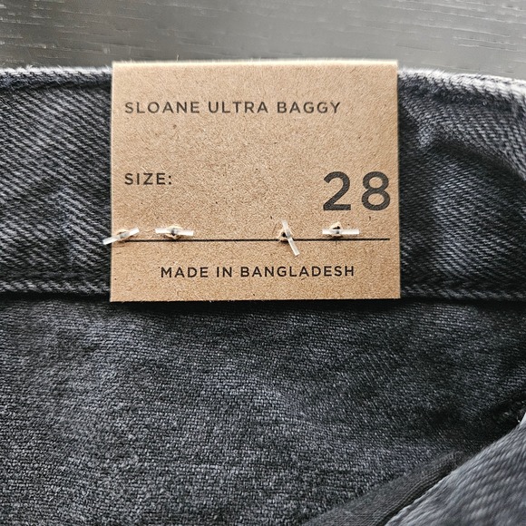 PacSun Sloane Ultra Baggy Jeans Womens 28 Washed Faded Black Wide Leg Low Rise - Picture 8 of 11